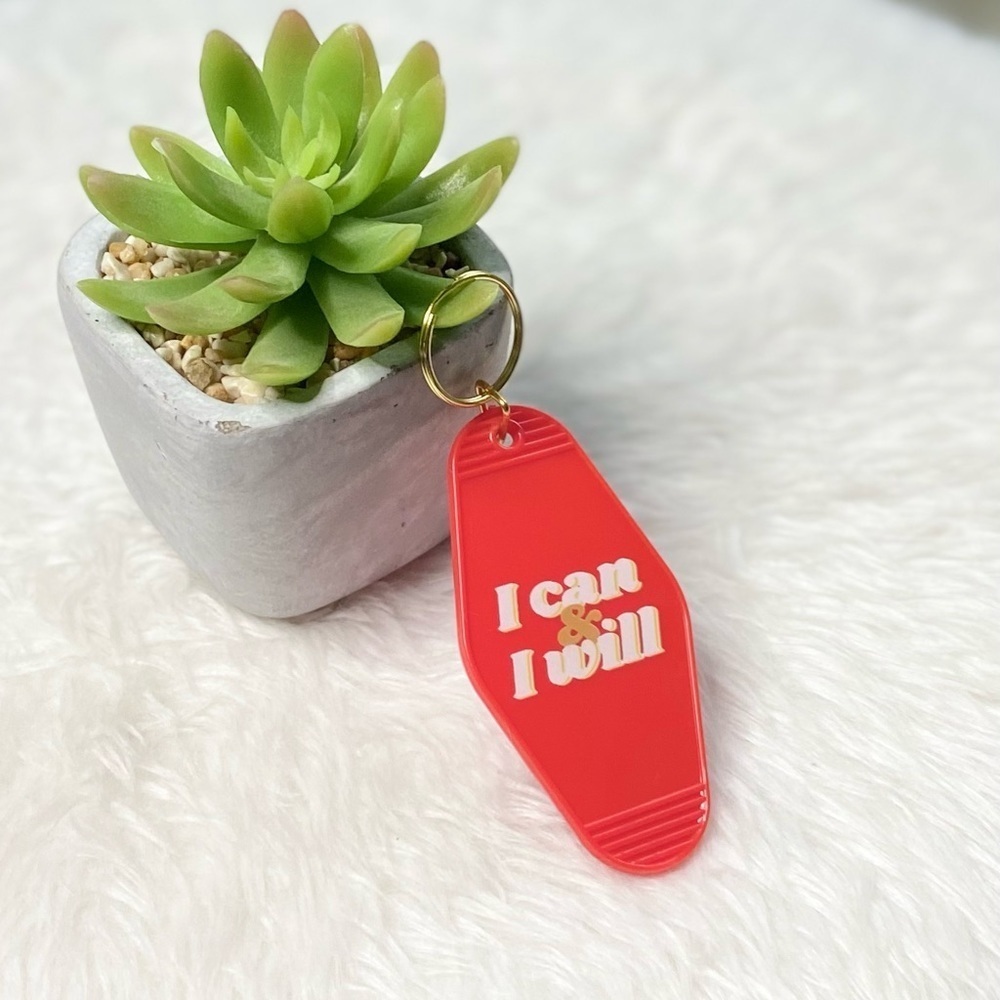 Retro Motel Keychain-I can & I will